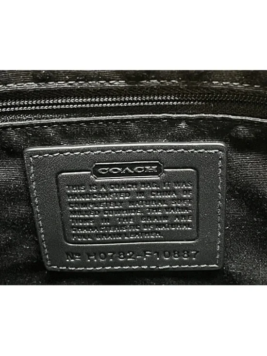 Coach F10887 Chelsea Black Leather Zip Satchel Handbag with Silver Hardware - Picture 8 of 12